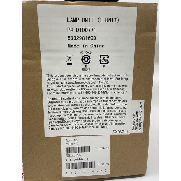 Replacement Digital Video Projector Bulb and- Hitachi DT00771 - CPX605WLAMP - Picture 7 of 9